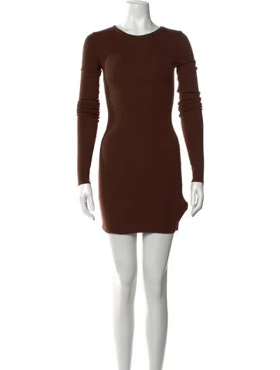 Pre-owned Éterne Crew Neck Mini Dress In Brown