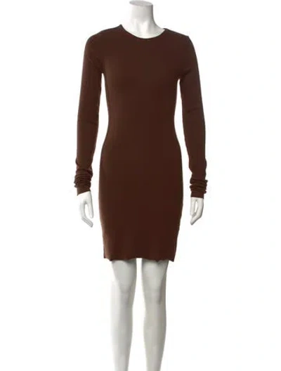 Pre-owned Éterne Crew Neck Mini Dress In Brown