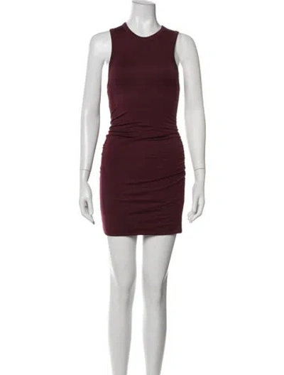 Pre-owned Éterne Crew Neck Mini Dress In Burgundy