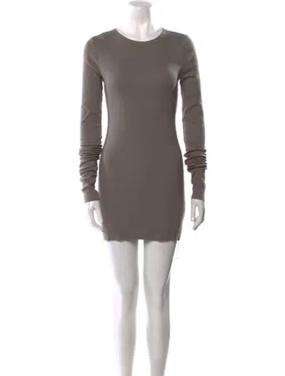 Pre-owned Éterne Crew Neck Mini Dress In Gray