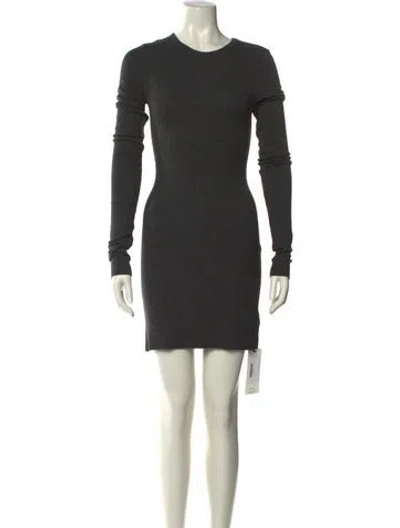 Pre-owned Éterne Crew Neck Mini Dress In Gray