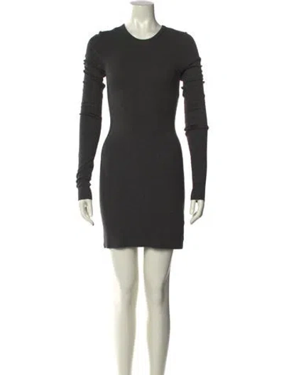 Pre-owned Éterne Crew Neck Mini Dress In Gray