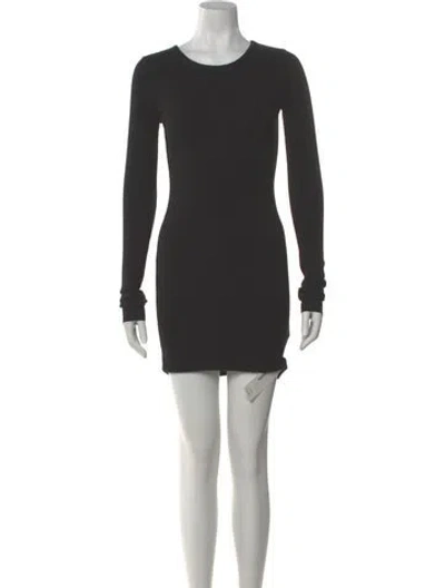 Pre-owned Éterne Crew Neck Mini Dress In Gray