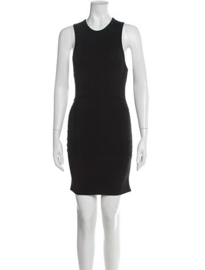 Pre-owned Éterne Crew Neck Mini Dress In Gray