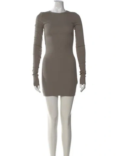 Pre-owned Éterne Crew Neck Mini Dress In Gray