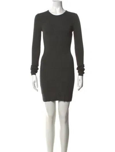 Pre-owned Éterne Crew Neck Mini Dress In Green/grey