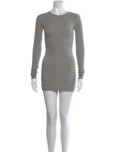 Pre-owned Éterne Crew Neck Mini Dress In Grey