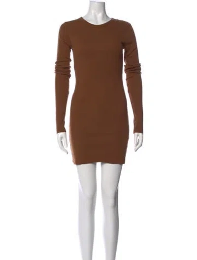 Pre-owned Éterne Crew Neck Mini Dress In Neutral
