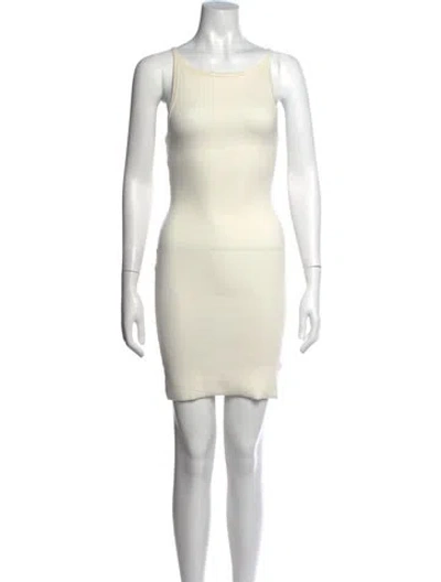 Pre-owned Éterne Crew Neck Mini Dress In Neutral