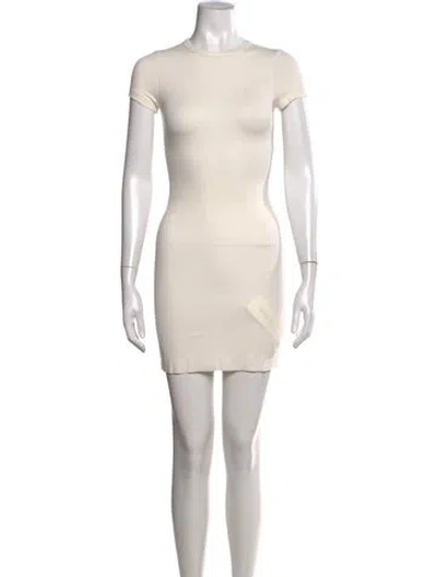 Pre-owned Éterne Crew Neck Mini Dress In Neutrals