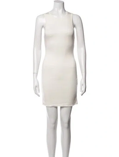 Pre-owned Éterne Crew Neck Mini Dress In Neutrals