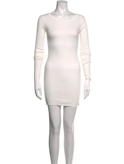 Pre-owned Éterne Crew Neck Mini Dress In Neutrals