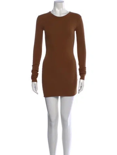 Pre-owned Éterne Crew Neck Mini Dress In Neutrals