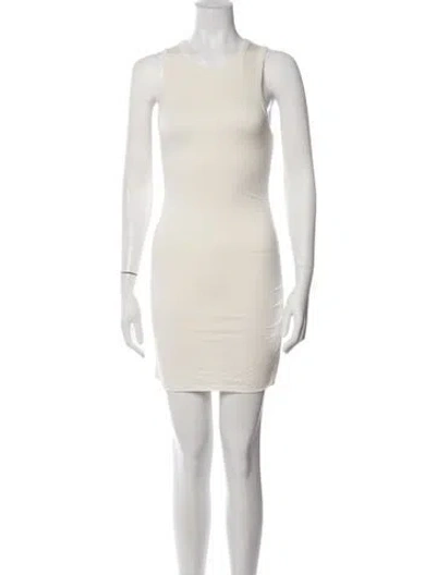 Pre-owned Éterne Crew Neck Mini Dress In Neutrals