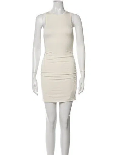 Pre-owned Éterne Crew Neck Mini Dress In Neutrals