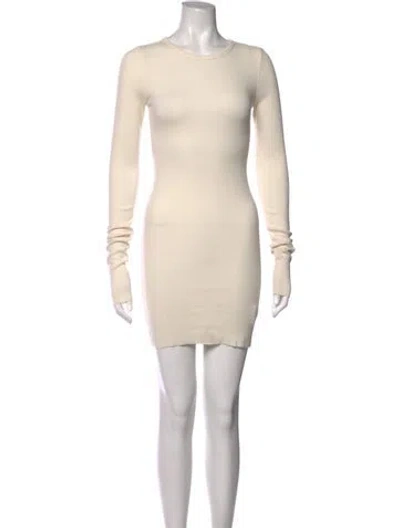 Pre-owned Éterne Crew Neck Mini Dress In Neutrals