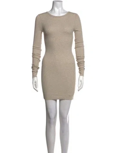 Pre-owned Éterne Crew Neck Mini Dress In Neutrals