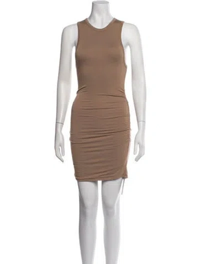 Pre-owned Éterne Crew Neck Mini Dress In Neutrals