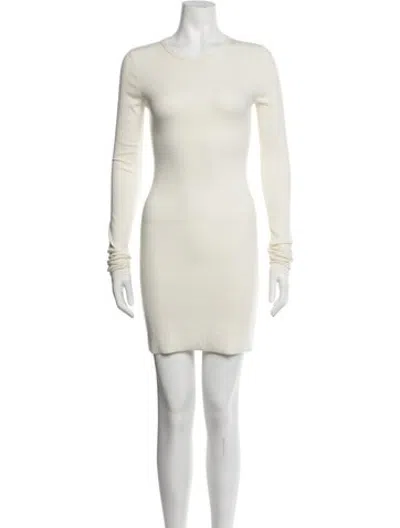 Pre-owned Éterne Crew Neck Mini Dress In Neutrals