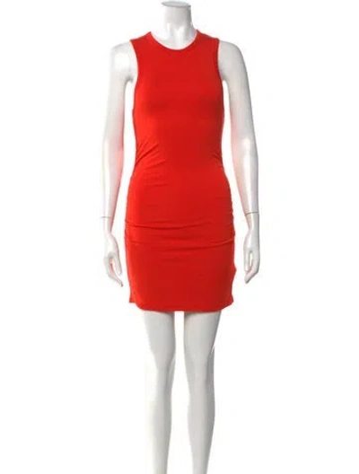 Pre-owned Éterne Crew Neck Mini Dress In Orange