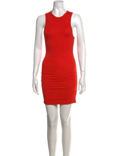 Pre-owned Éterne Crew Neck Mini Dress In Orange