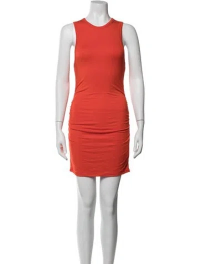 Pre-owned Éterne Crew Neck Mini Dress In Orange
