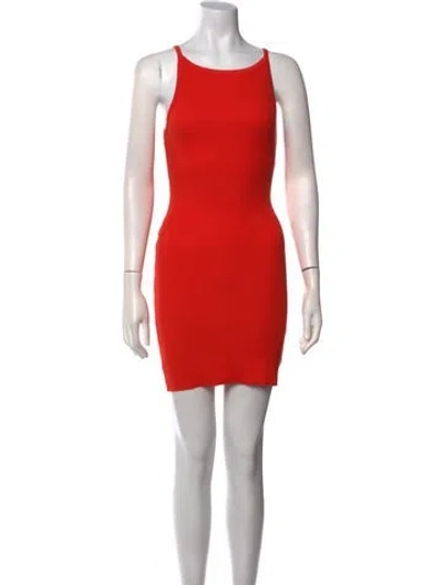 Pre-owned Éterne Crew Neck Mini Dress In Orange