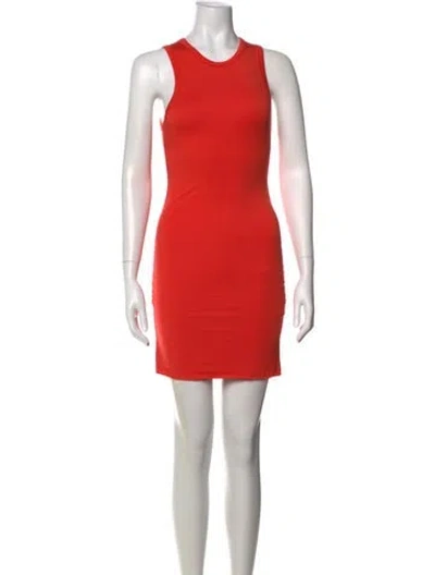 Pre-owned Éterne Crew Neck Mini Dress In Orange