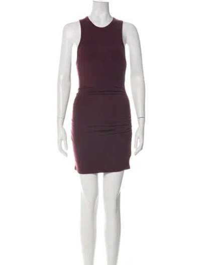Pre-owned Éterne Crew Neck Mini Dress In Purple
