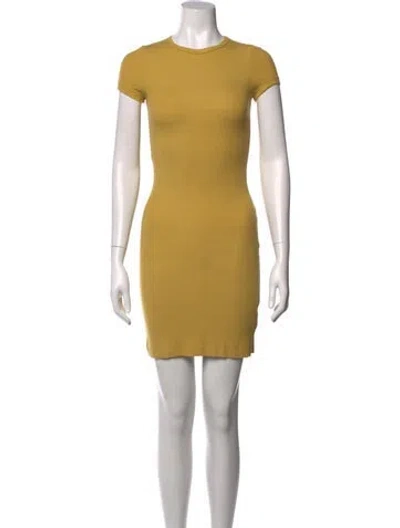 Pre-owned Éterne Crew Neck Mini Dress In Yellow