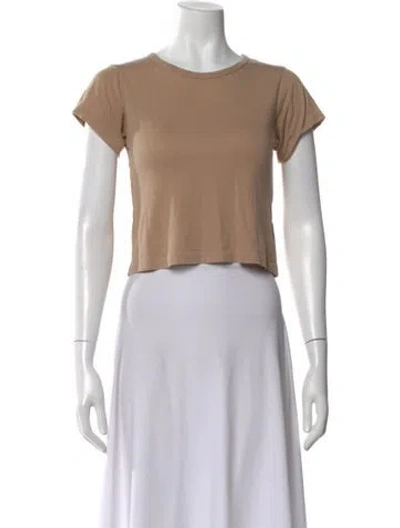 Pre-owned Éterne Crew Neck Short Sleeve Crop Top In Green