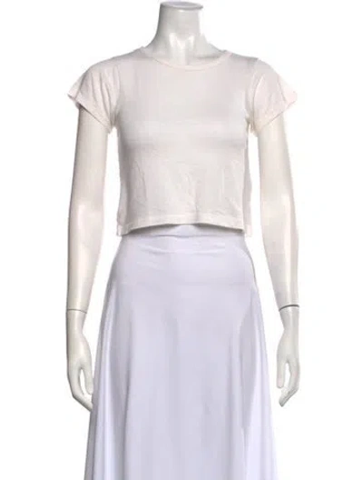 Pre-owned Éterne Crew Neck Short Sleeve Crop Top In Neutrals