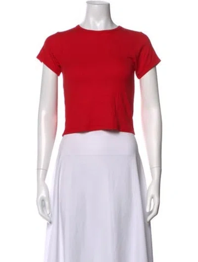 Pre-owned Éterne Crew Neck Short Sleeve Crop Top In Red
