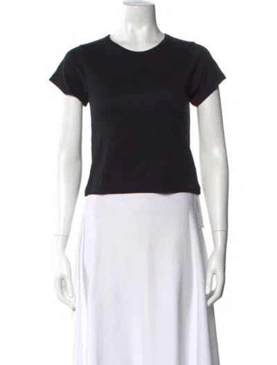 Pre-owned Éterne Crew Neck Short Sleeve Crop Top W/ Tags In Black