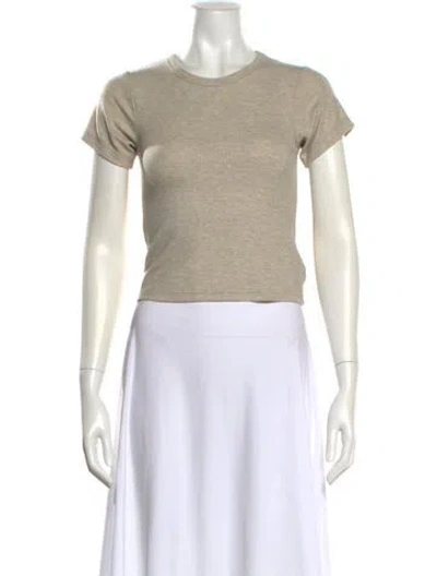 Pre-owned Éterne Crew Neck Short Sleeve Crop Top W/ Tags In Neutral