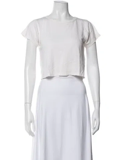 Pre-owned Éterne Crew Neck Short Sleeve Crop Top In White