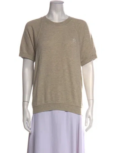 Pre-owned Éterne Crew Neck Short Sleeve Sweatshirt In Neutrals