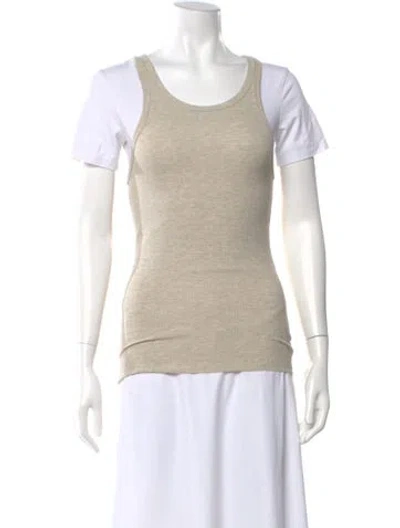 Pre-owned Éterne Crew Neck Short Sleeve Top In Neutral