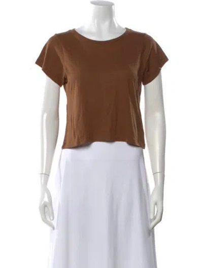 Pre-owned Éterne Crew Neck Short Sleeve T-shirt In Brown