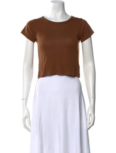 Pre-owned Éterne Crew Neck Short Sleeve T-shirt In Brown