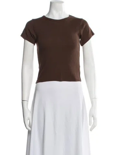 Pre-owned Éterne Crew Neck Short Sleeve T-shirt In Brown