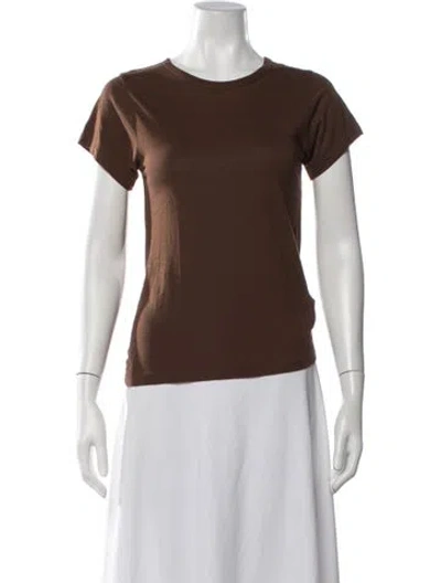 Pre-owned Éterne Crew Neck Short Sleeve T-shirt In Brown