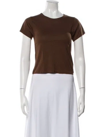 Pre-owned Éterne Crew Neck Short Sleeve T-shirt In Brown