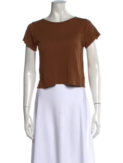 Pre-owned Éterne Crew Neck Short Sleeve T-shirt In Brown