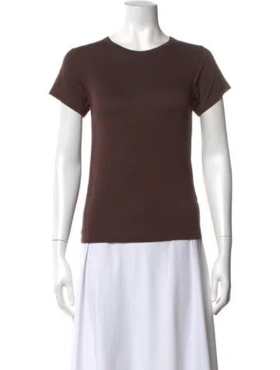 Pre-owned Éterne Crew Neck Short Sleeve T-shirt In Brown