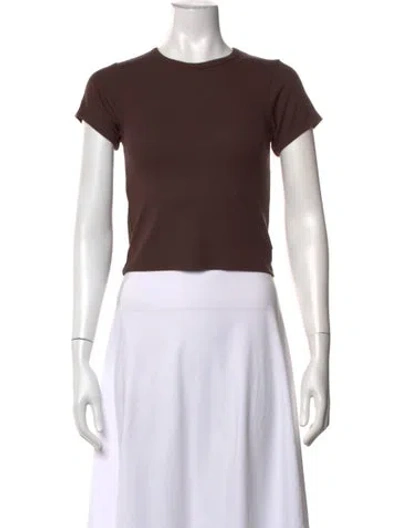 Pre-owned Éterne Crew Neck Short Sleeve T-shirt In Brown