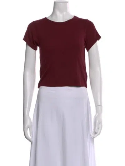 Pre-owned Éterne Crew Neck Short Sleeve T-shirt In Burgundy