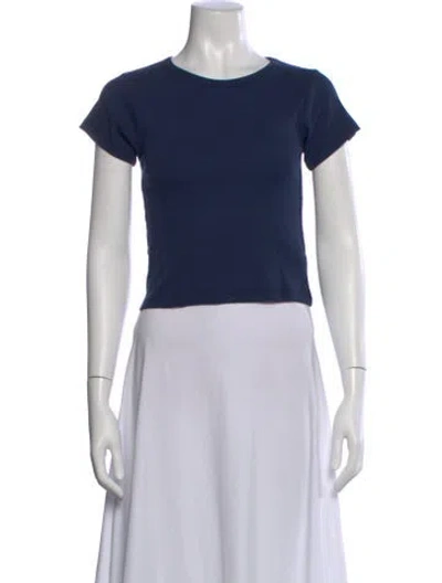 Pre-owned Éterne Crew Neck Short Sleeve T-shirt W/ Tags In Blue