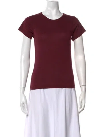 Pre-owned Éterne Crew Neck Short Sleeve T-shirt W/ Tags In Burgundy