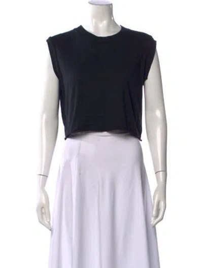 Pre-owned Éterne Crew Neck Sleeveless Crop Top In Black